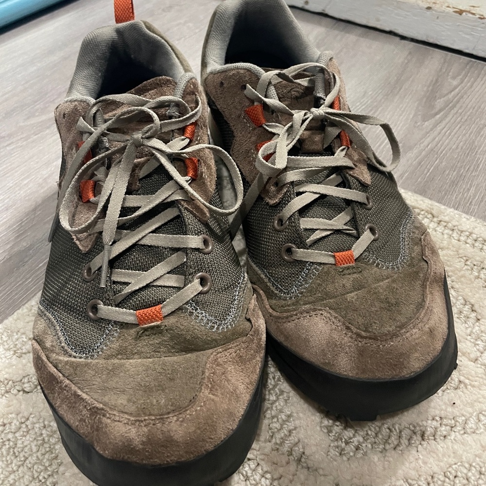 Merrel sneakers. Size 10.5. Green/brown/orange